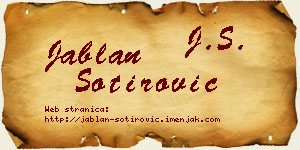 Jablan Sotirović vizit kartica